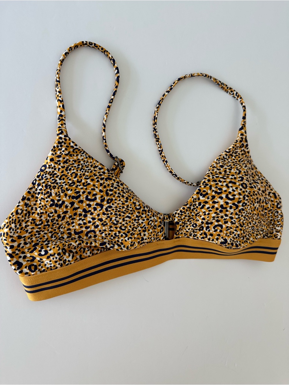 Seafolly Women’s Yellow Black Leopard Bikini Swim TOP Size 10 Aus (US Small) - Picture 3 of 8